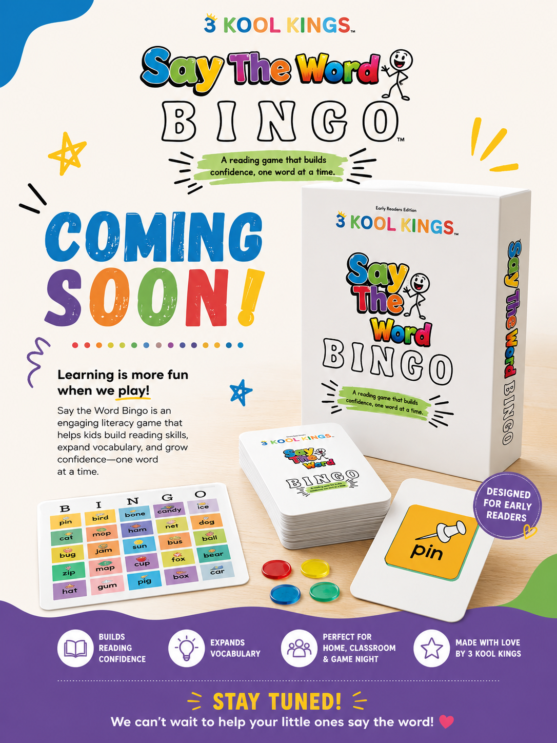 Say the Word Bingo™ | Interactive Literacy Game for Early Readers