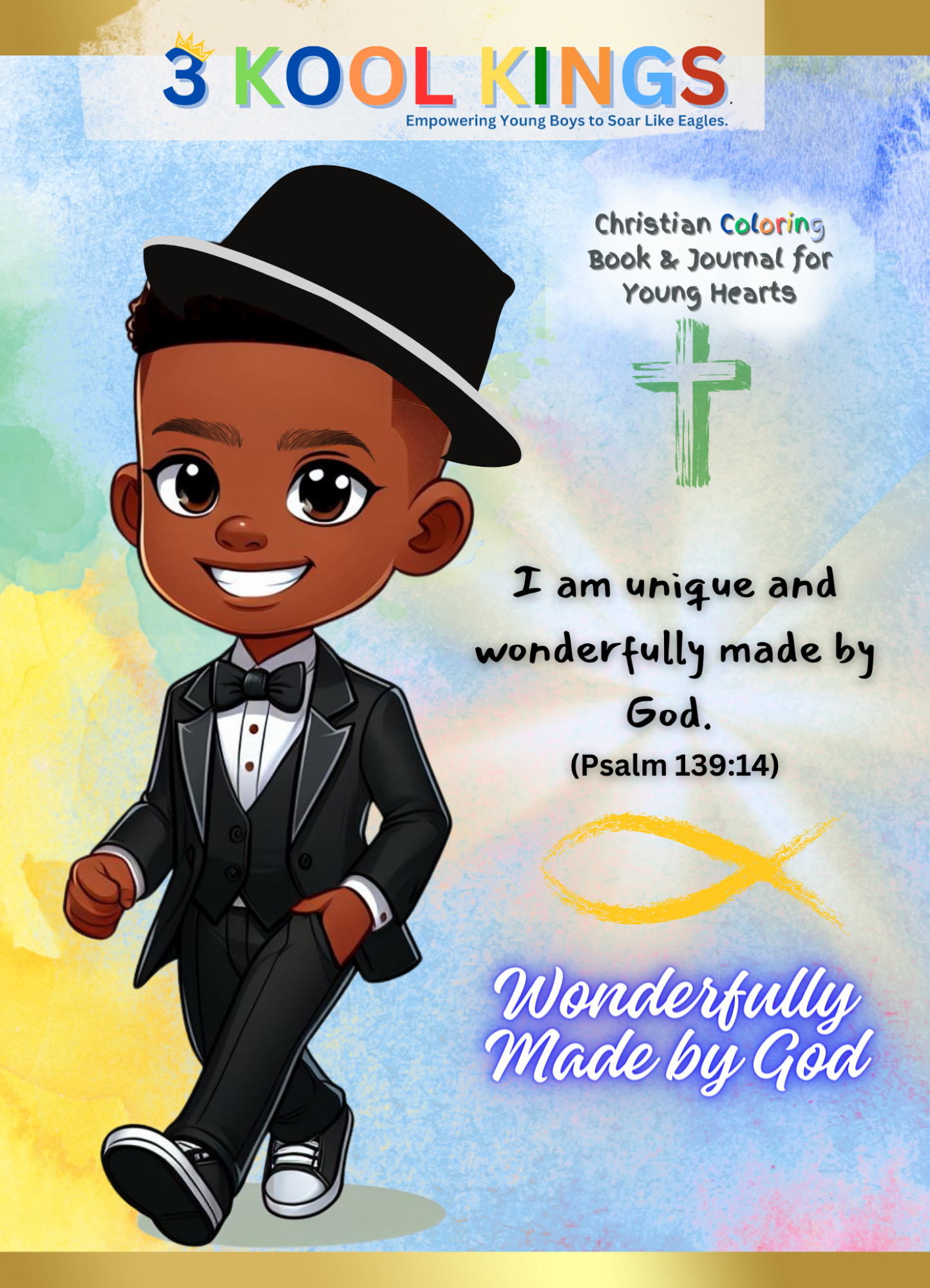 Wonderfully Made by God | Christian Coloring Book & Journal for Young Hearts