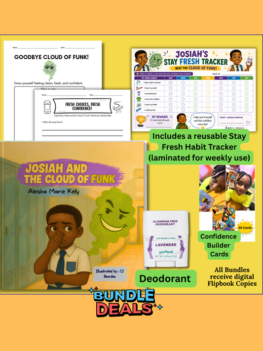 Kids Hygiene & Confidence Bundle | “Josiah and the Cloud of Funk” Book + Deodorant + Habit Tracker