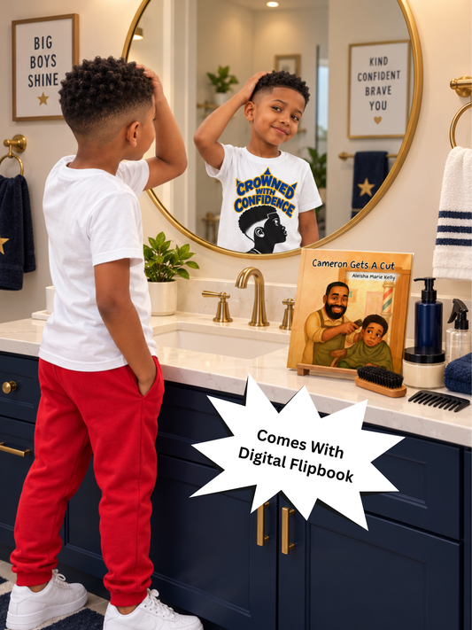 Cameron Gets a Cut Book & “Crowned With Confidence” T-Shirt Bundle (With Bonus Digital Flipbook)