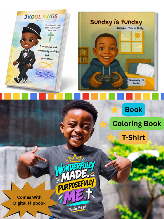 3 Kool Kings Faith & Fun Book and T-Shirt Bundle – Youth Medium